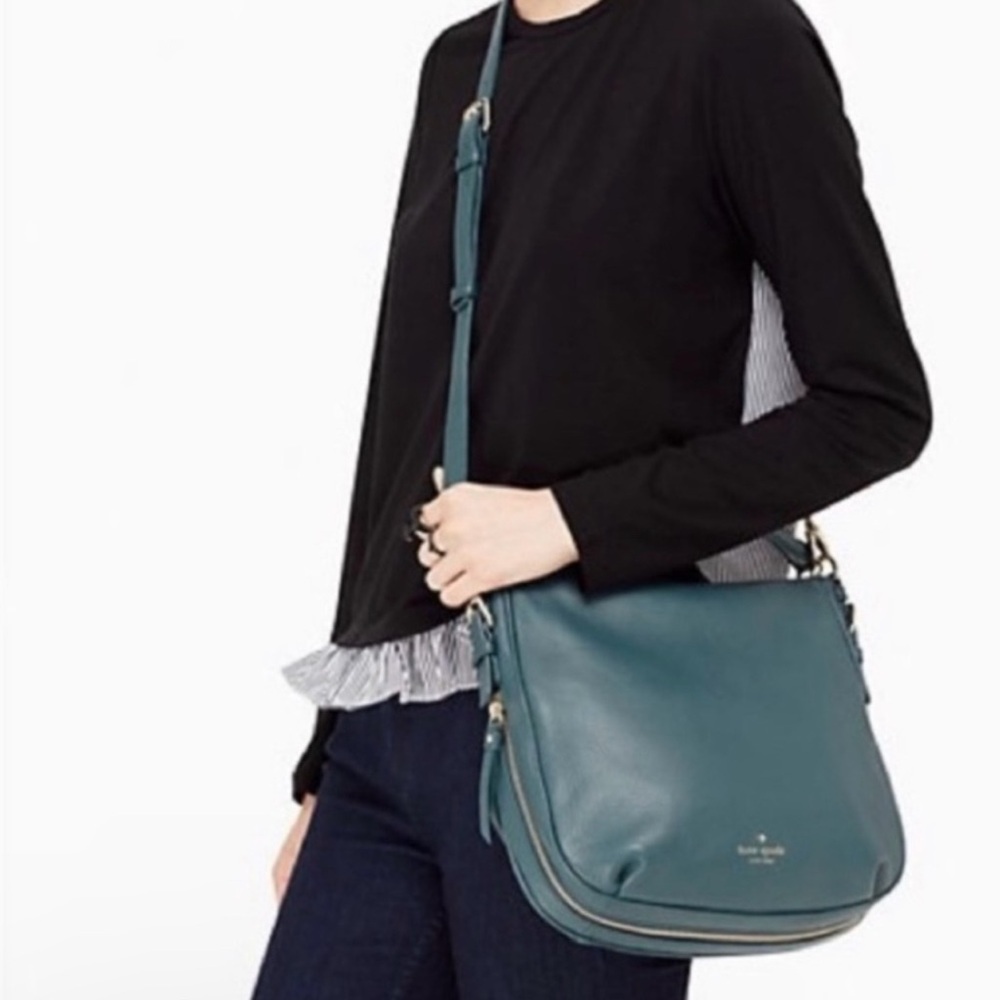 Kate Spade Crossbody Cobble Hill Ella Bag Purse Sea Foam Pebble Leather - Picture 2 of 16